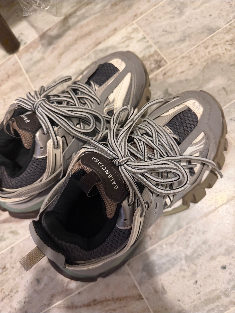 Balenciaga Multi-Tone Gray Taupe Track Sneakers